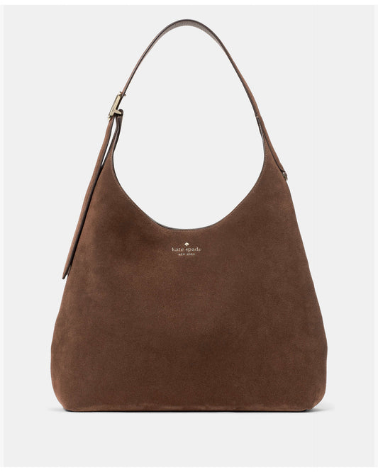 Kate Spade 454 Suede Large Shoulder Bag Hot Fudge