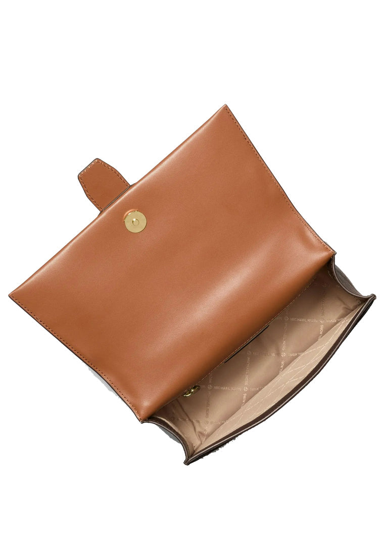 Michael Kors Greenwich Medium Brown Signature Logo Satchel