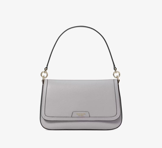 Kate Spade Hudson Flap Shoulder Bag Mountain Grey (Boutique)