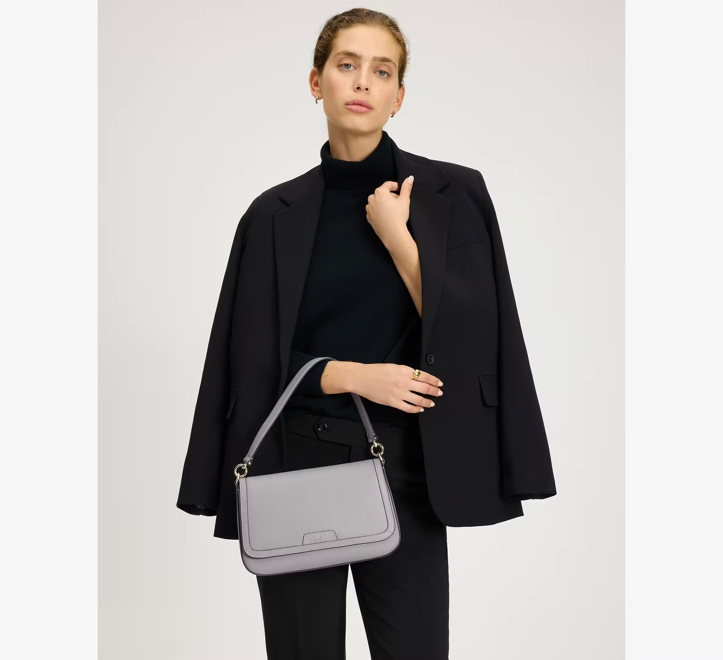 Kate Spade Hudson Flap Shoulder Bag Mountain Grey (Boutique)