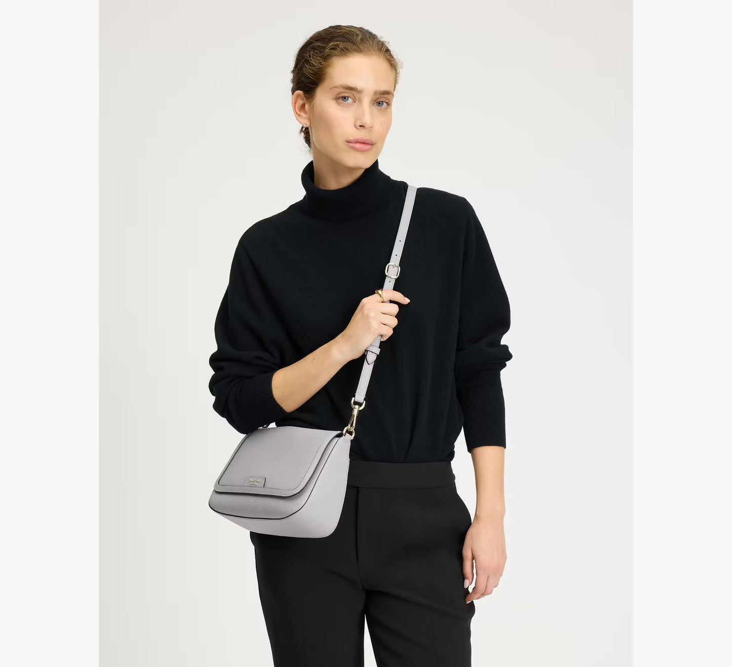 Kate Spade Hudson Flap Shoulder Bag Mountain Grey (Boutique)