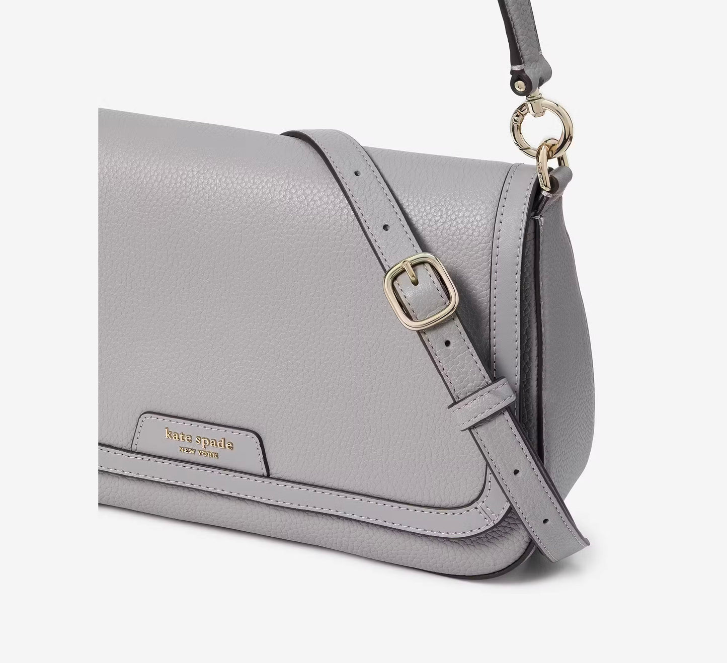 Kate Spade Hudson Flap Shoulder Bag Mountain Grey (Boutique)